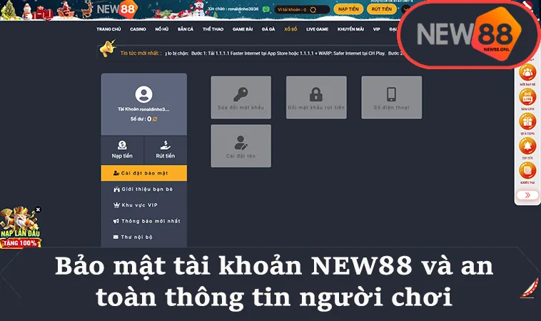 Bảo mật tài khoản NEW88 và an toàn thông tin người chơi