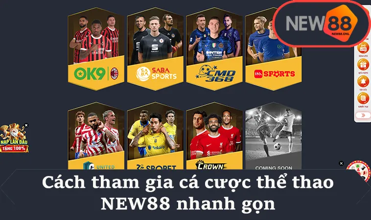 Cách tham gia cá cược thể thao NEW88 nhanh gọn