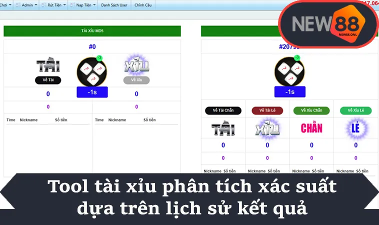 Tool tài xỉu phân tích xác suất dựa trên lịch sử kết quả